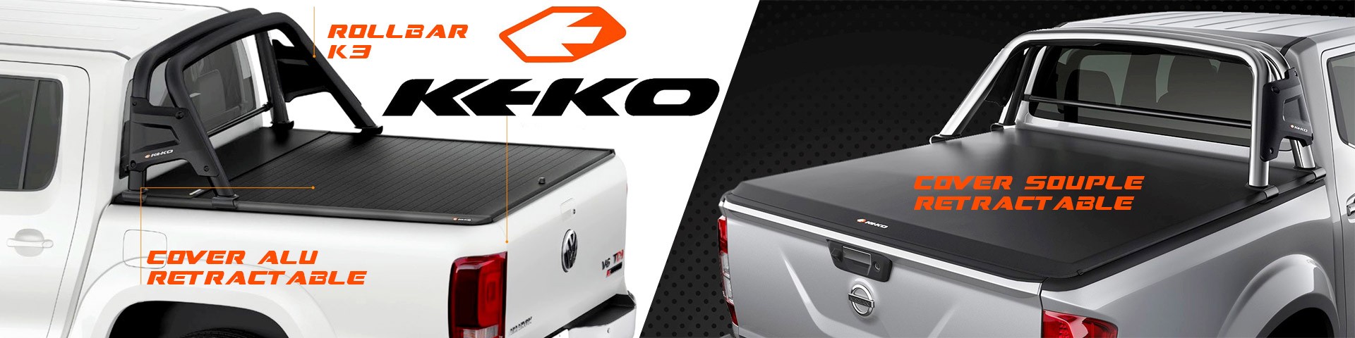 Bâche souple de benne Keko GRX PRO pour Toyota Hilux à partir de 2016